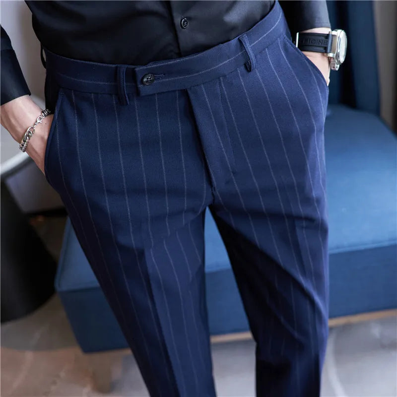 Pantalon de Costume à Rayures pour Hommes Syvon