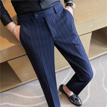 Pantalon de Costume à Rayures pour Hommes Syvon